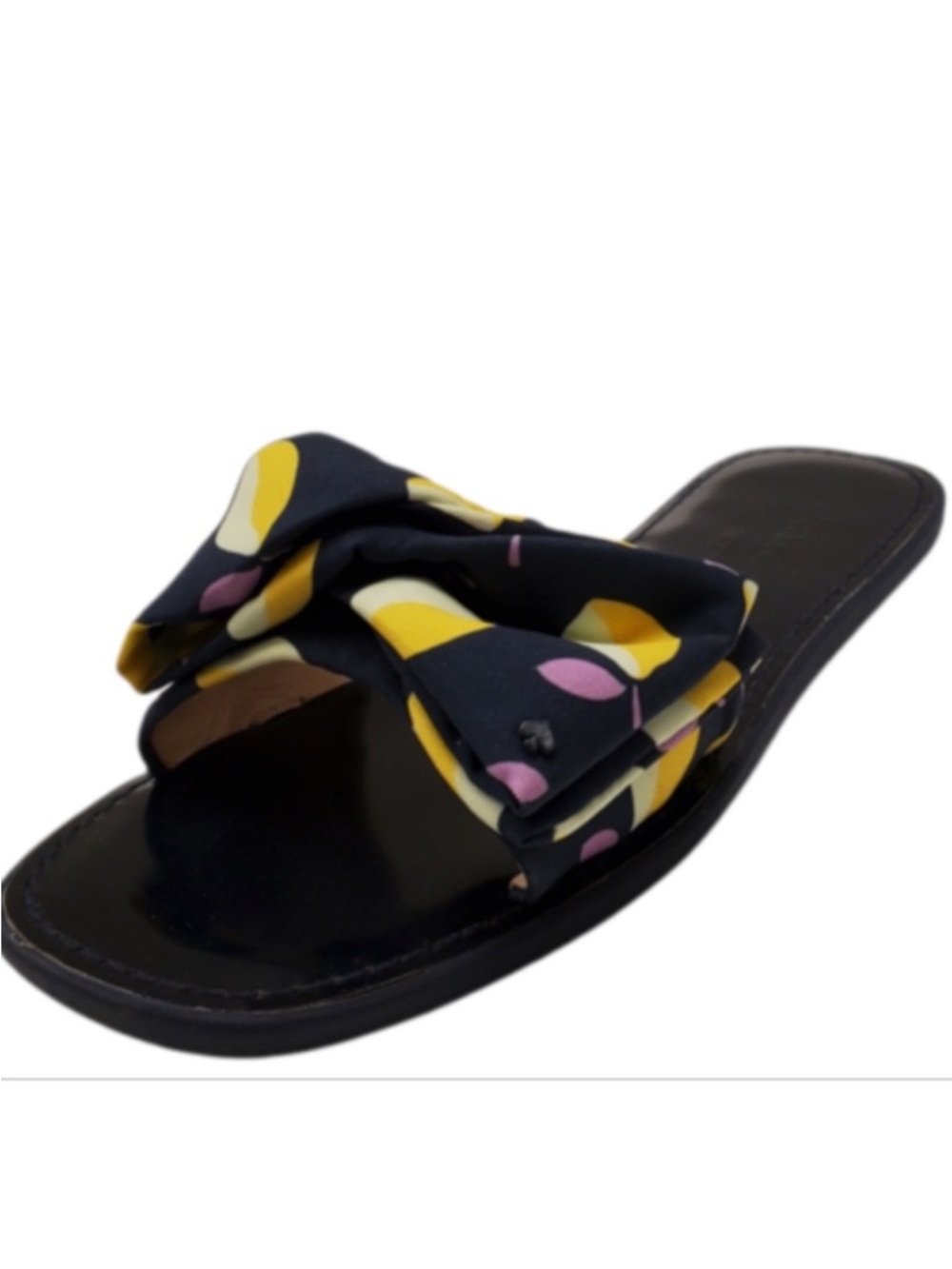 Kate Spade Bikini Bow Slides Sandals Blue Yellow 7.5